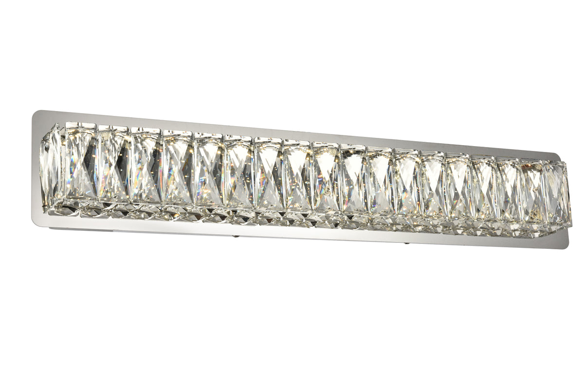 Monroe Integrated LED chip light Chrome Wall Sconce Clear Royal Cut Crystal