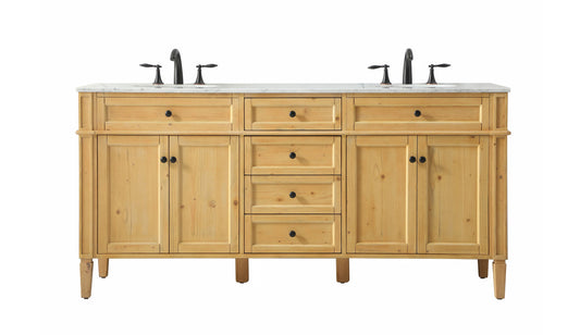 72 inch double bathroom vanity in natural wood