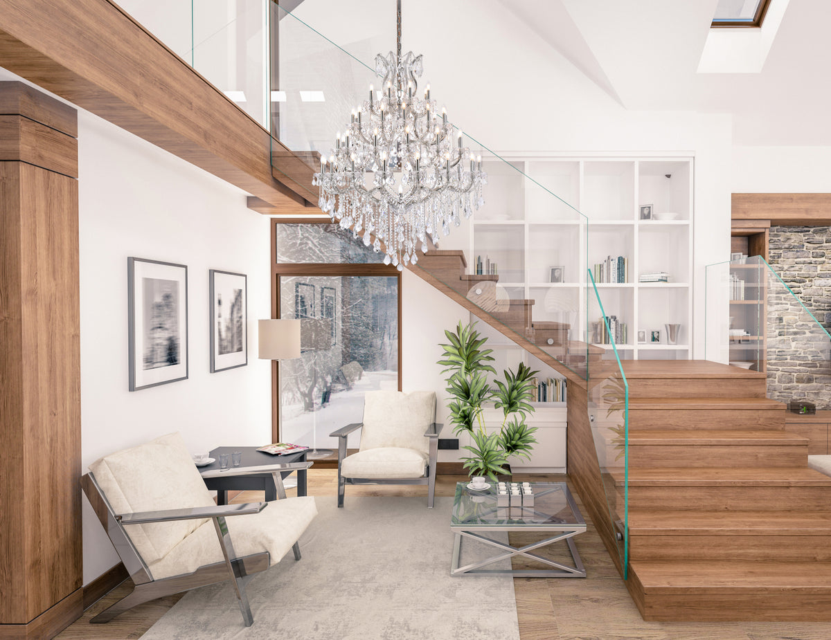 Maria Theresa 49 light Chrome Chandelier Clear Royal Cut Crystal