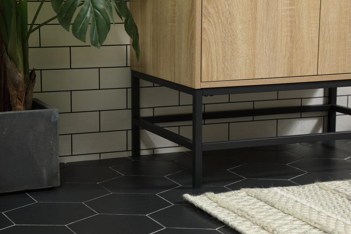 30 inch Single bathroom vanity in mango wood with backsplash