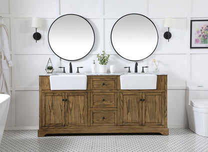 72 inch double bathroom vanity in driftwood