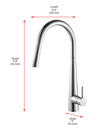 Lucas Single Handle Pull Down Sprayer Kitchen Faucet in Chrome