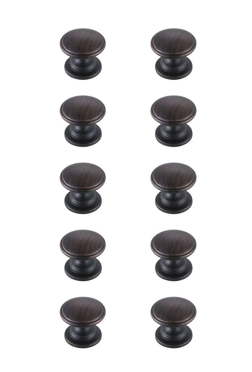Kaid 1.2" Diameter Oil-rubbed Bronze Mushroom Knob Multipack (Set of 10)