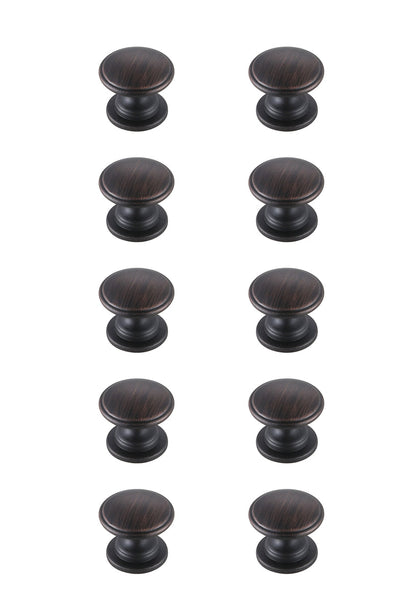 Kaid 1.2" Diameter Oil-rubbed Bronze Mushroom Knob Multipack (Set of 10)