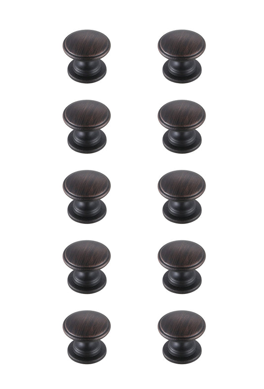 Kaid 1.2" Diameter Oil-rubbed Bronze Mushroom Knob Multipack (Set of 10)
