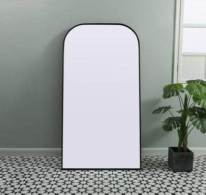 Metal Frame Arch Full Length Mirror 35x66 Inch in Black
