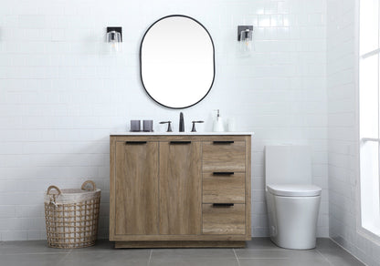 42 Inch SIngle Bathroom Vanity In Natural Oak
