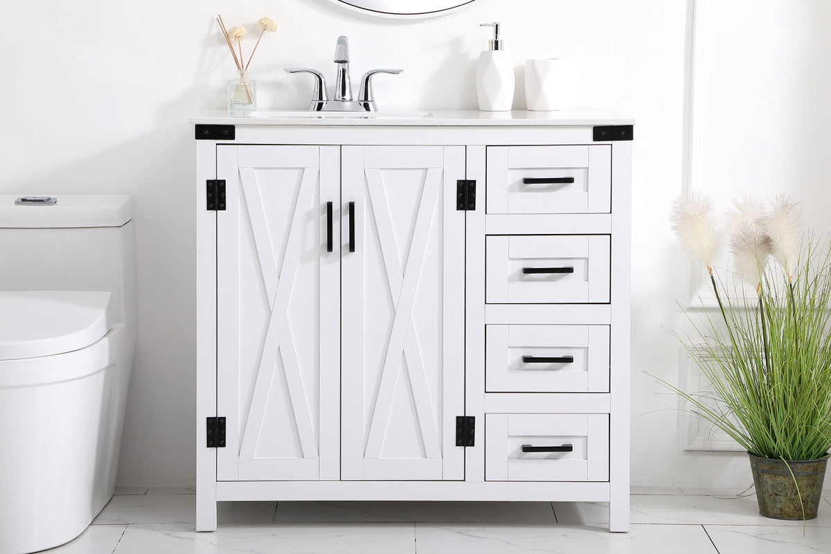 36 inch bathroom vanity in White