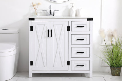 36 inch bathroom vanity in White