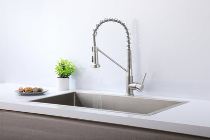 Yara Single Handle Pull Down Sprayer Kitchen Faucet in Brushed Nickel