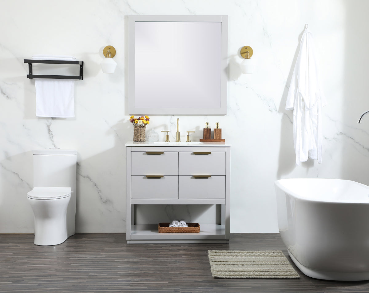 36 inch Single bathroom vanity in grey