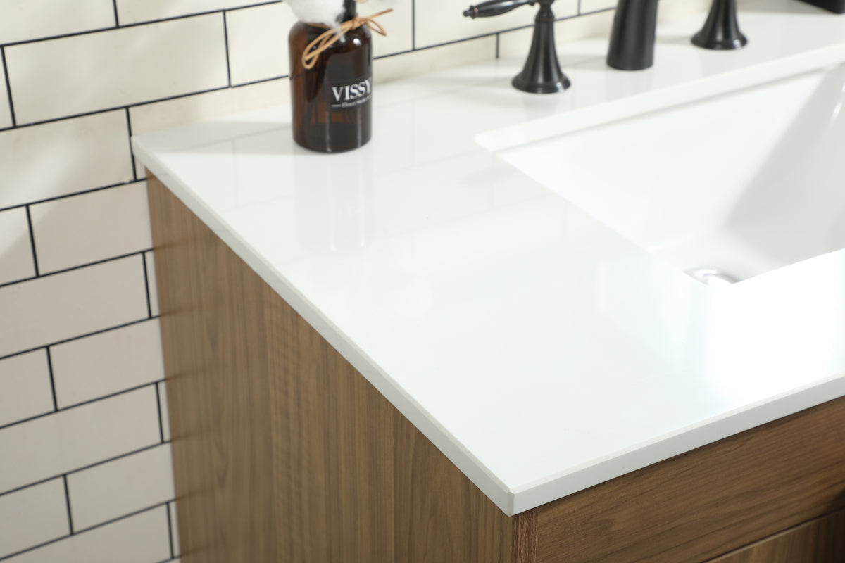 36 inch Single bathroom vanity in walnut brown