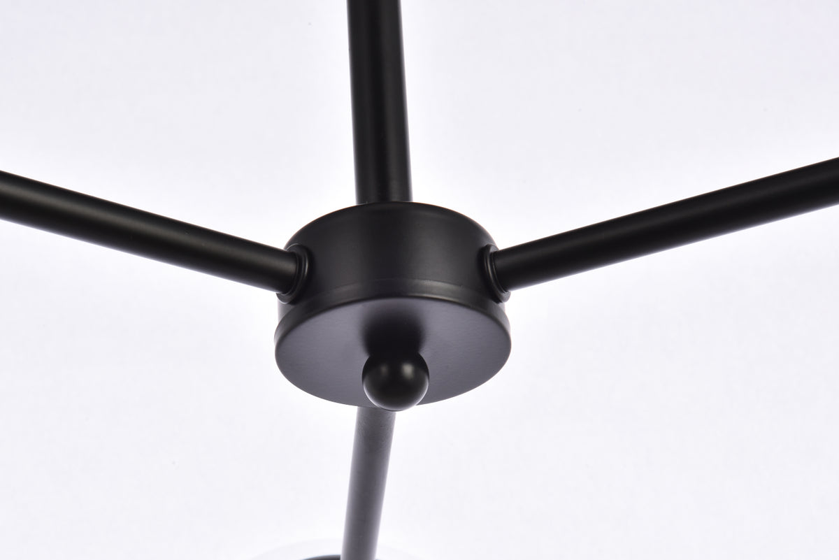 Briggs 32 inch pendant in black with clear shade
