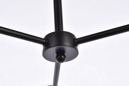 Briggs 32 inch pendant in black with clear shade