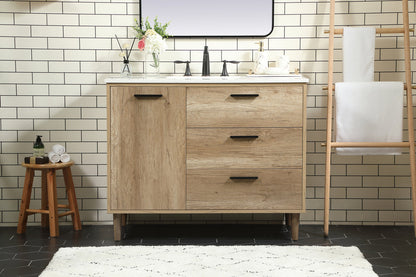 42 inch Single bathroom vanity in natural oak