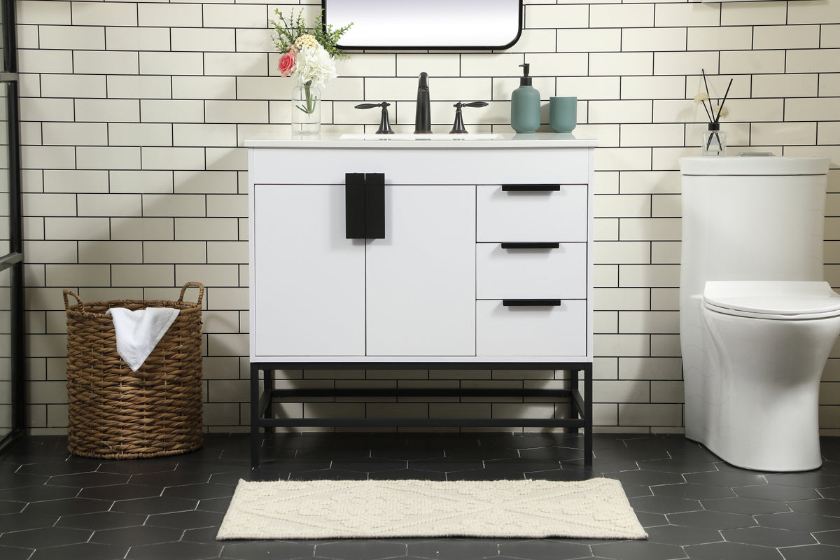36 inch Single bathroom vanity in white