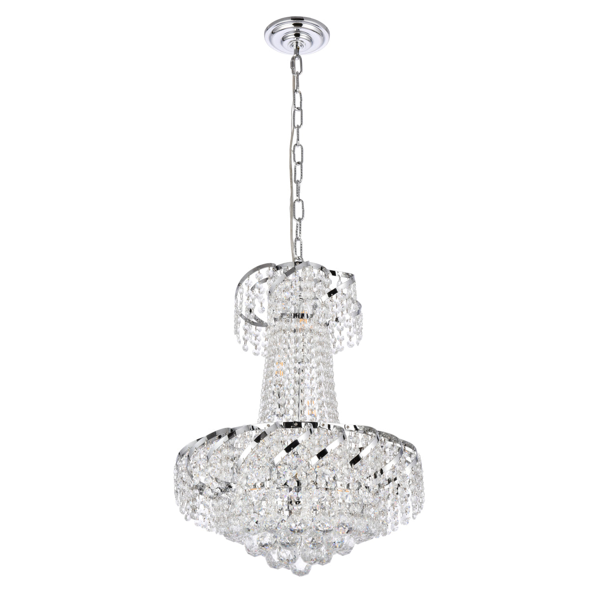 Belenus 6 light Chrome Pendant Clear Royal Cut Crystal