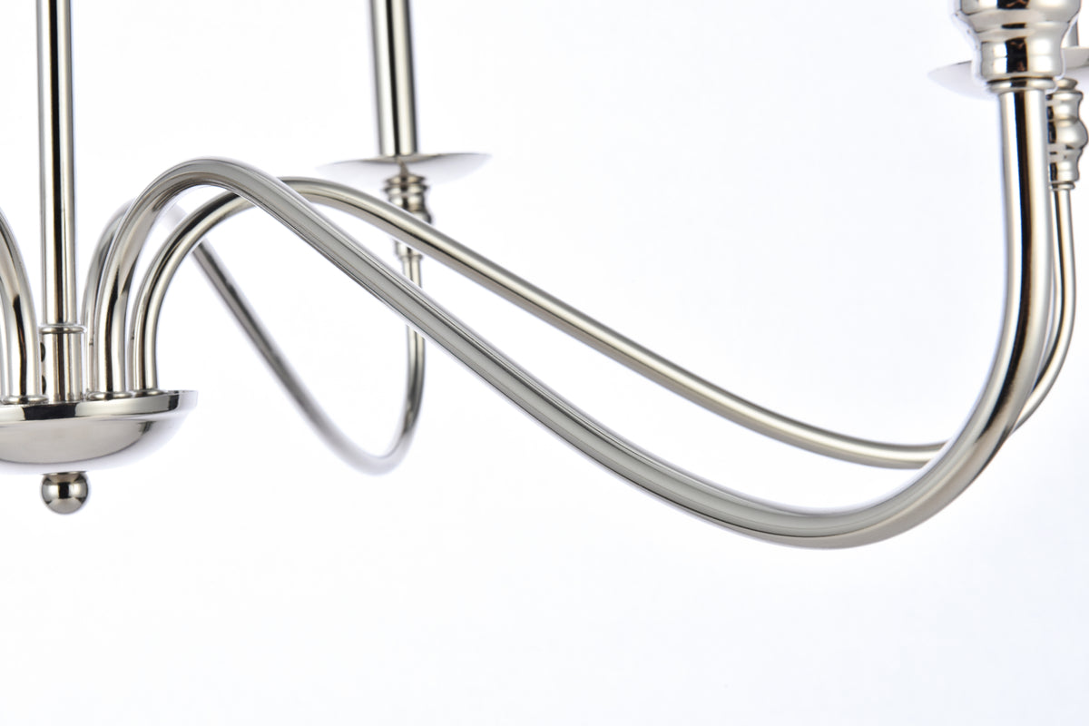 Rohan 30 inch chandelier in polished nickel