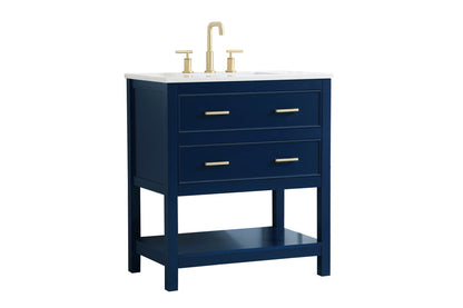 30 inch Single Bathroom Vanity in Blue