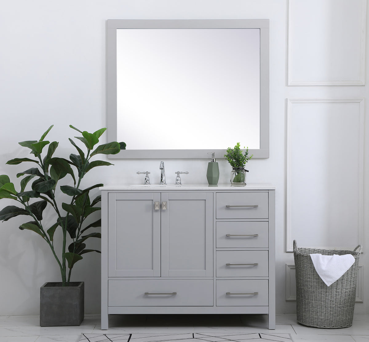 42 inch Single Bathroom Vanity in Gray