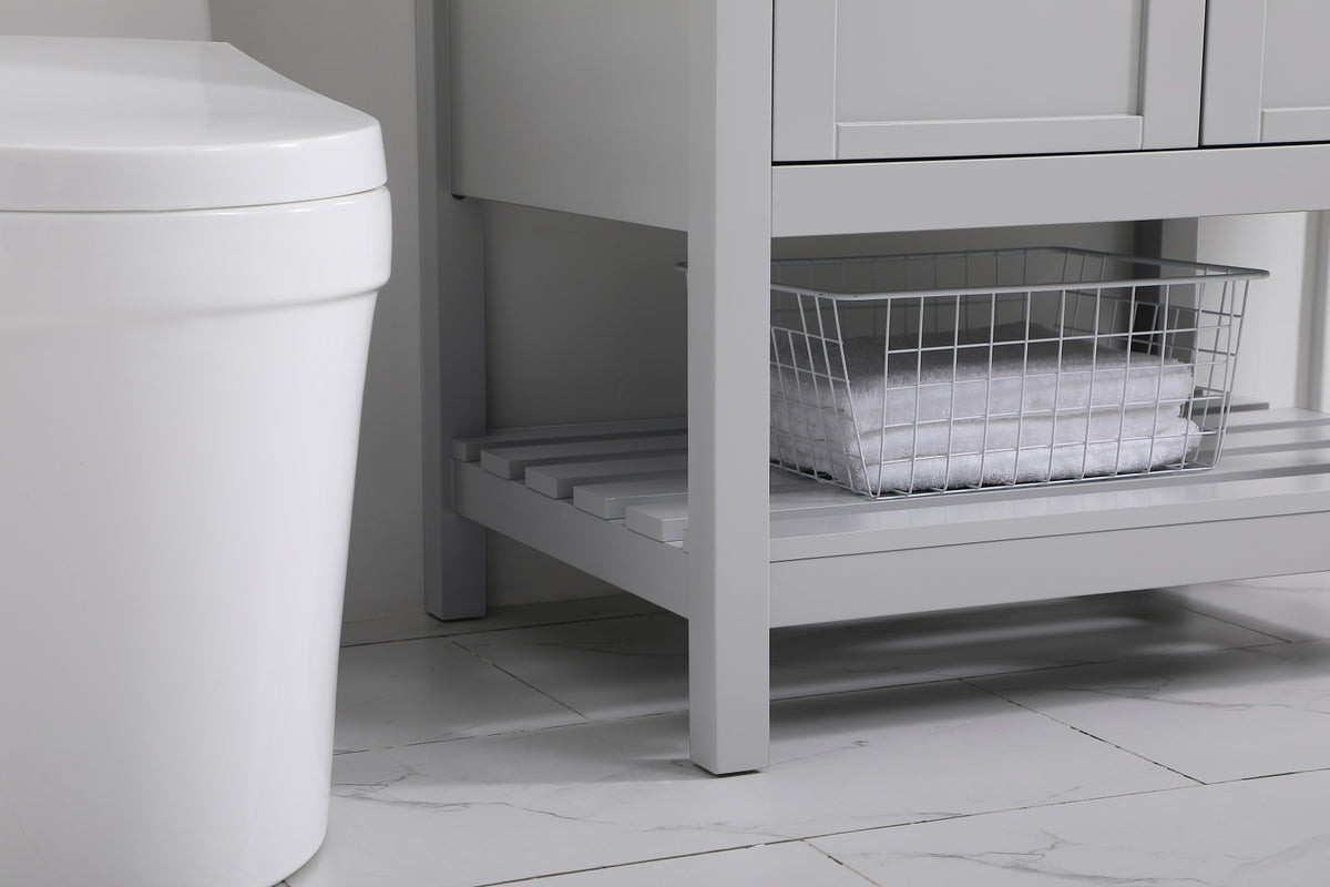 30 inch Single Bathroom Vanity in Gray with Backsplash