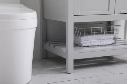 30 inch Single Bathroom Vanity in Gray with Backsplash
