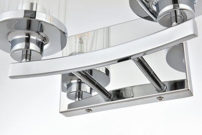 Saanvi 2 light Chrome and Clear Bath Sconce