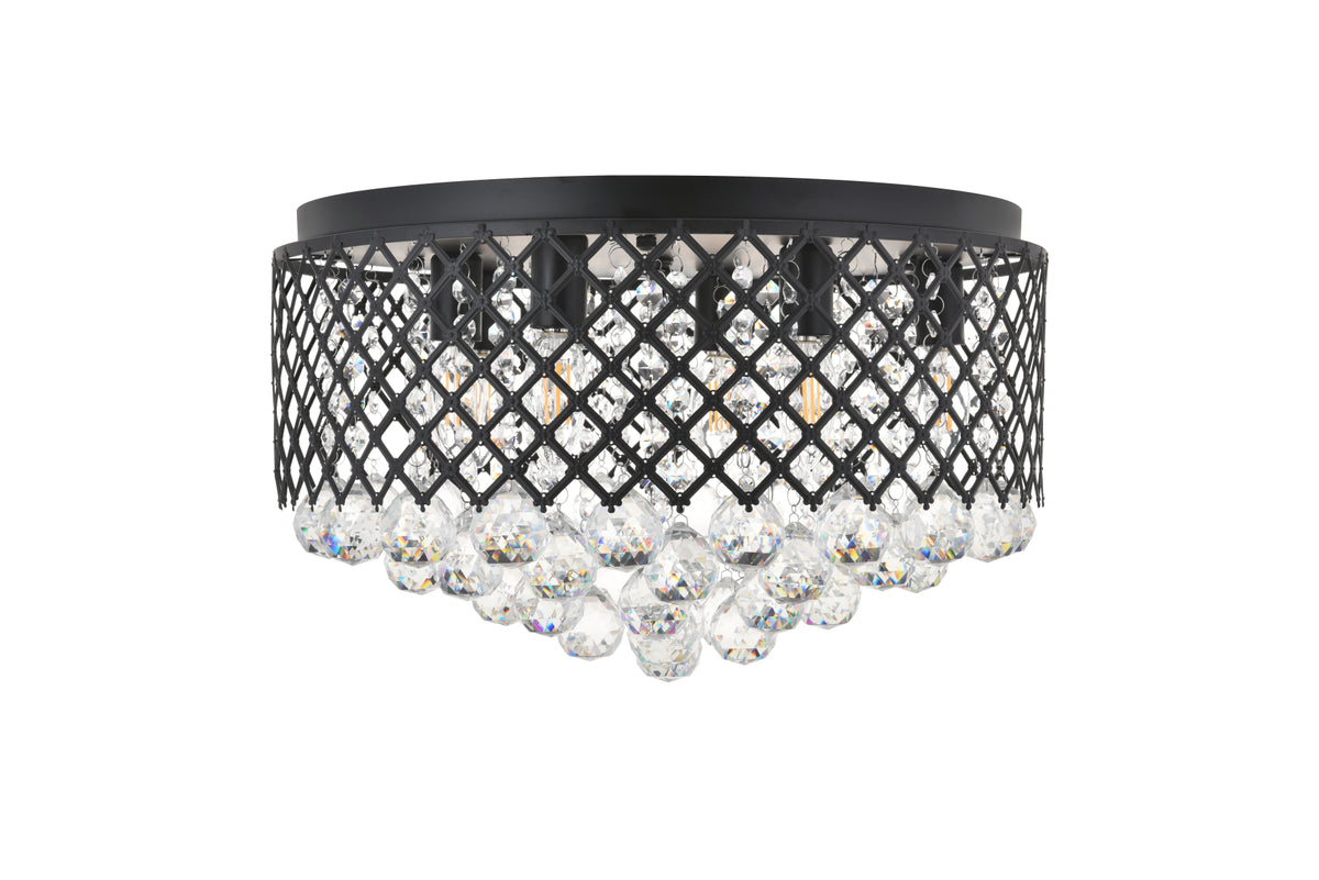 Tully 6 light Matte Black Flush Mount