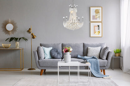 Corona 9 light Chrome Chandelier Clear Royal Cut Crystal