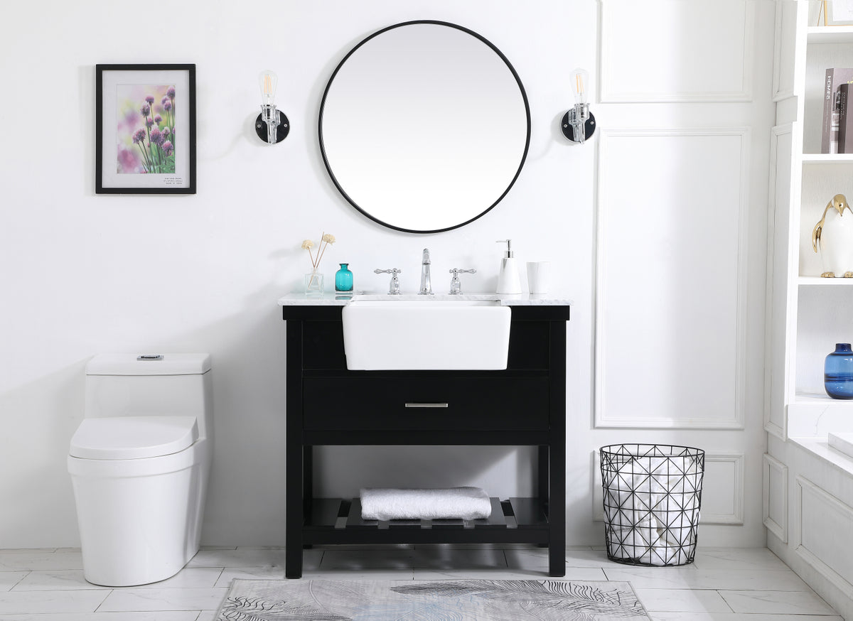 36 inch Single bathroom vanity in black