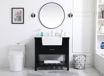 36 inch Single bathroom vanity in black