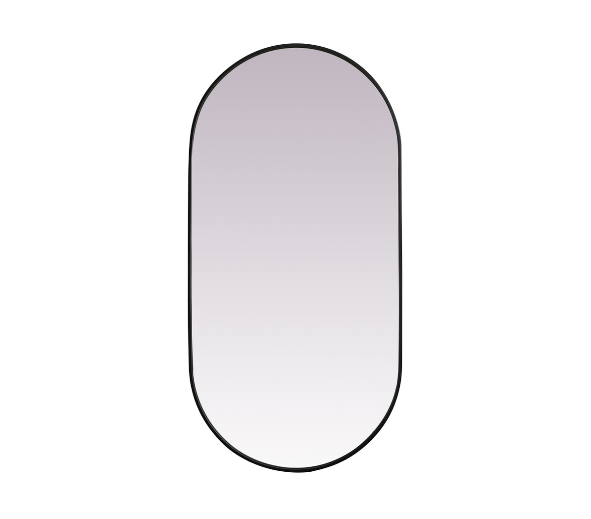 Metal Frame Oval Mirror 30x60 Inch in Black