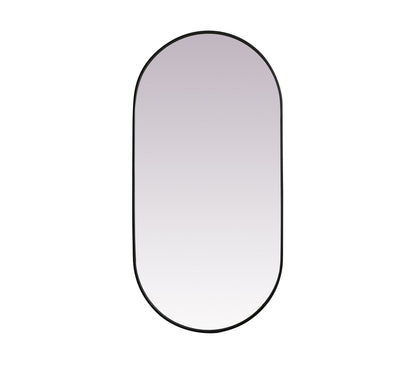 Metal Frame Oval Mirror 30x60 Inch in Black