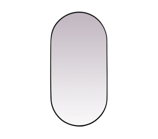 Metal Frame Oval Mirror 30x60 Inch in Black