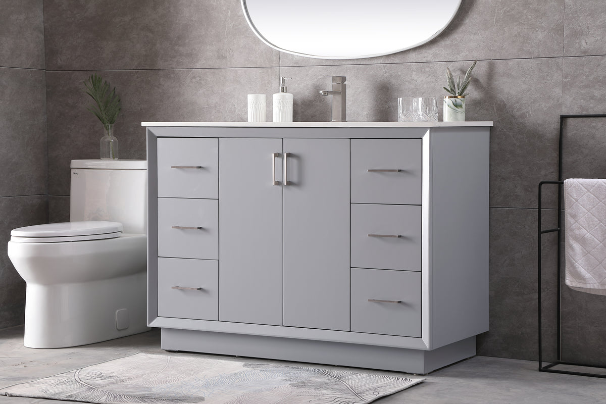 48 Inch SIngle Bathroom Vanity In Grey