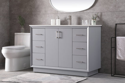 48 Inch SIngle Bathroom Vanity In Grey