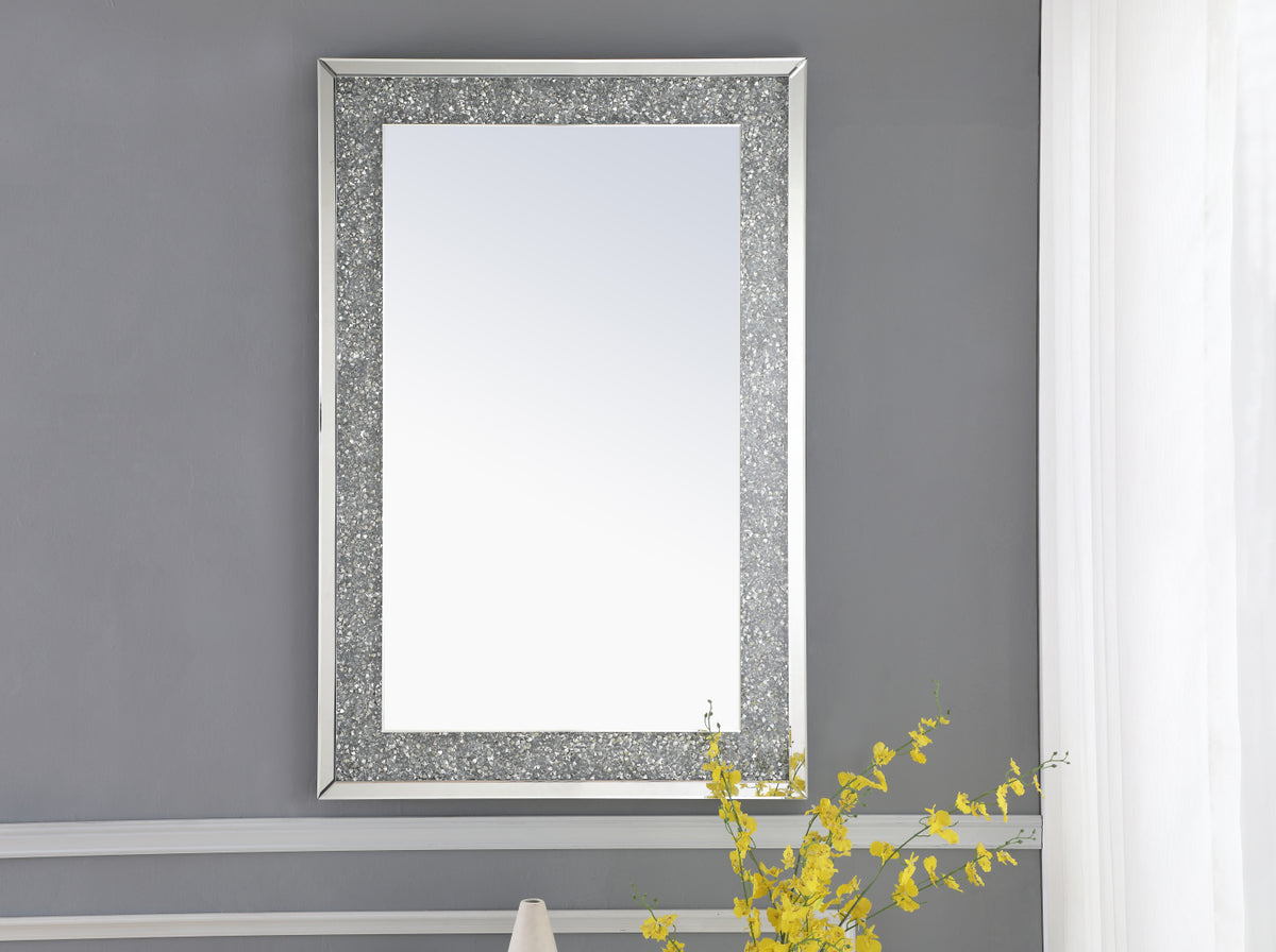 31.5 Inch Rectangle Crystal Mirror In Clear Finish