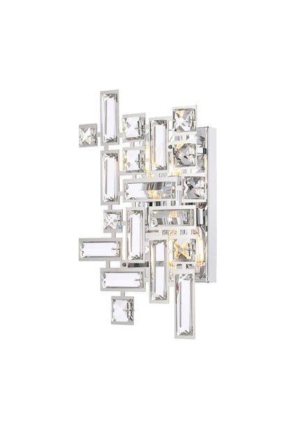 Picasso 2 light Chrome Wall Sconce Clear Royal Cut Crystal