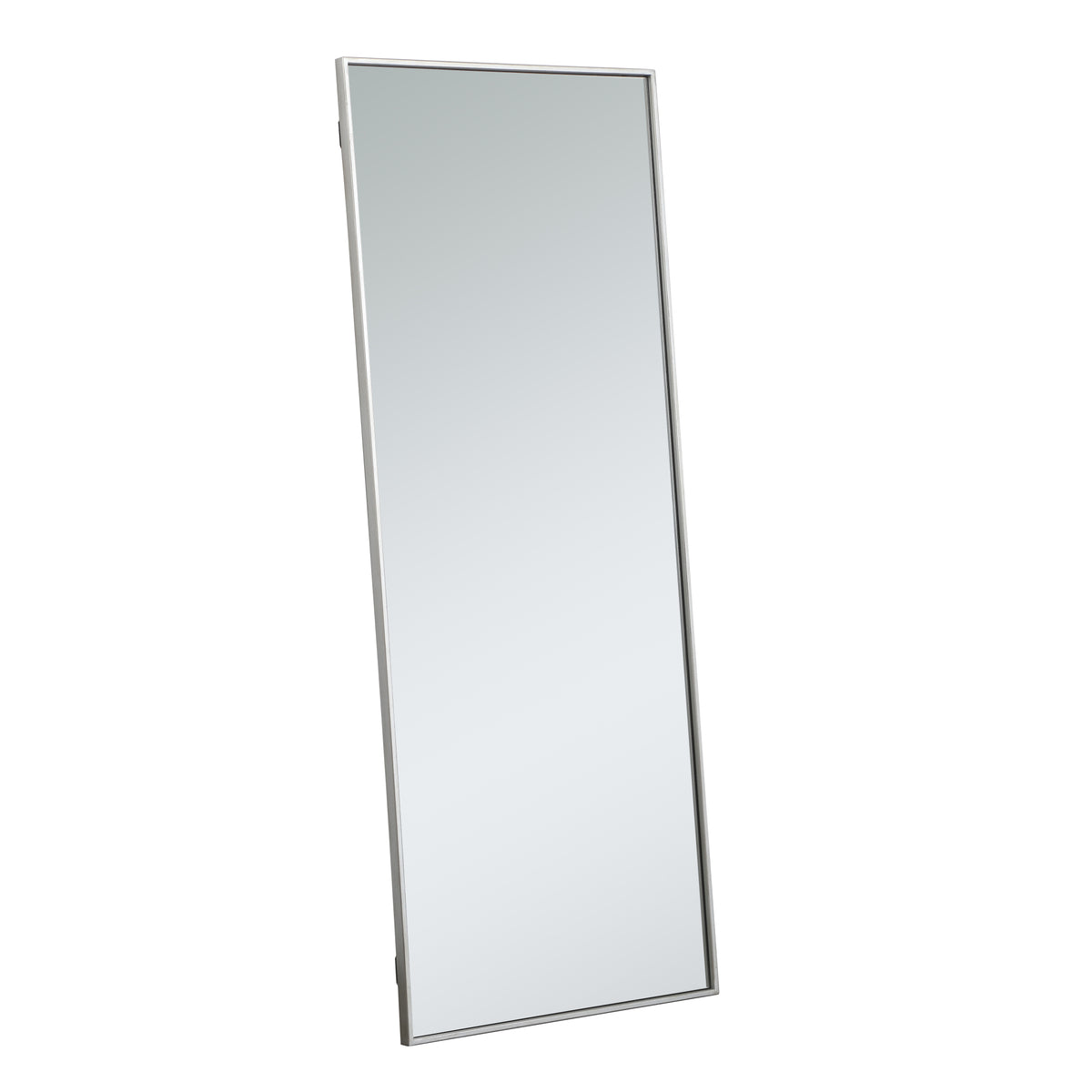 Metal frame rectangle mirror 24 inch in silver