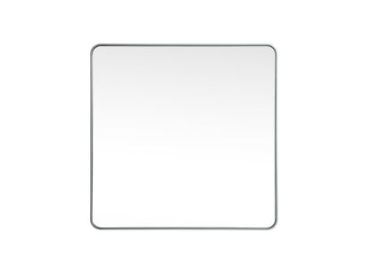 Soft corner metal square mirror 42x42 inch in Silver