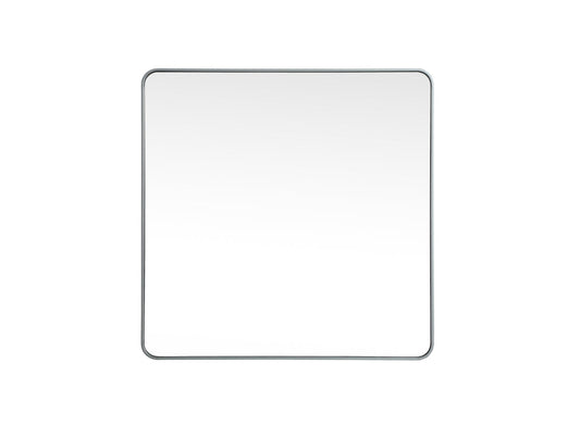Soft corner metal square mirror 42x42 inch in Silver