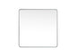 Soft corner metal square mirror 42x42 inch in Silver