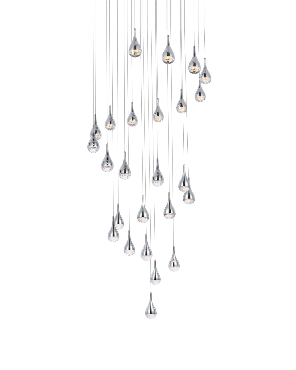 Amherst 42 inch LED chandelier in chrome