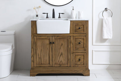 36 inch Single bathroom vanity in driftwood