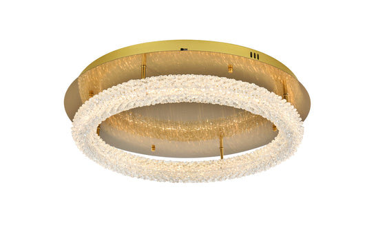 Bowen 26 inch Adjustable LED Flush Mount in Satin Gold
