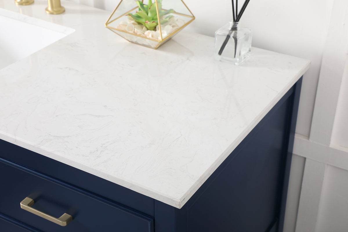 60 inch Single bathroom vanity in blue