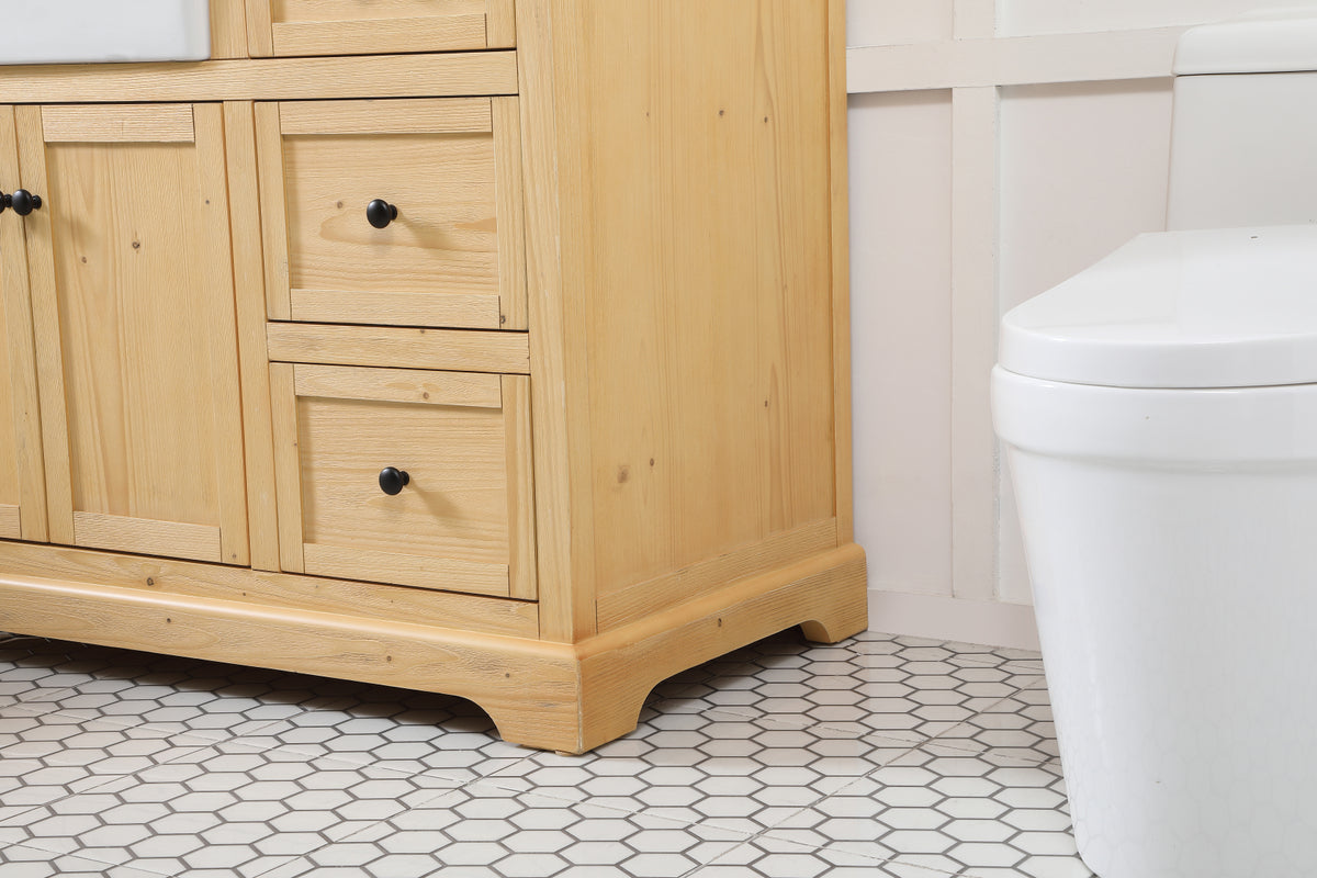42 inch Single bathroom vanity in natural wood with backsplash