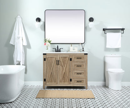 42 inch Single bathroom vanity in natural oak