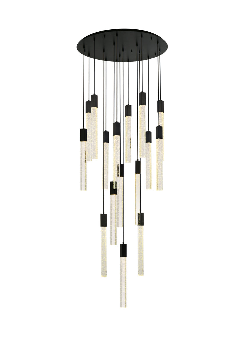 Weston 16 lights pendant in black