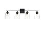Harris 4 light Black and Clear Bath Sconce